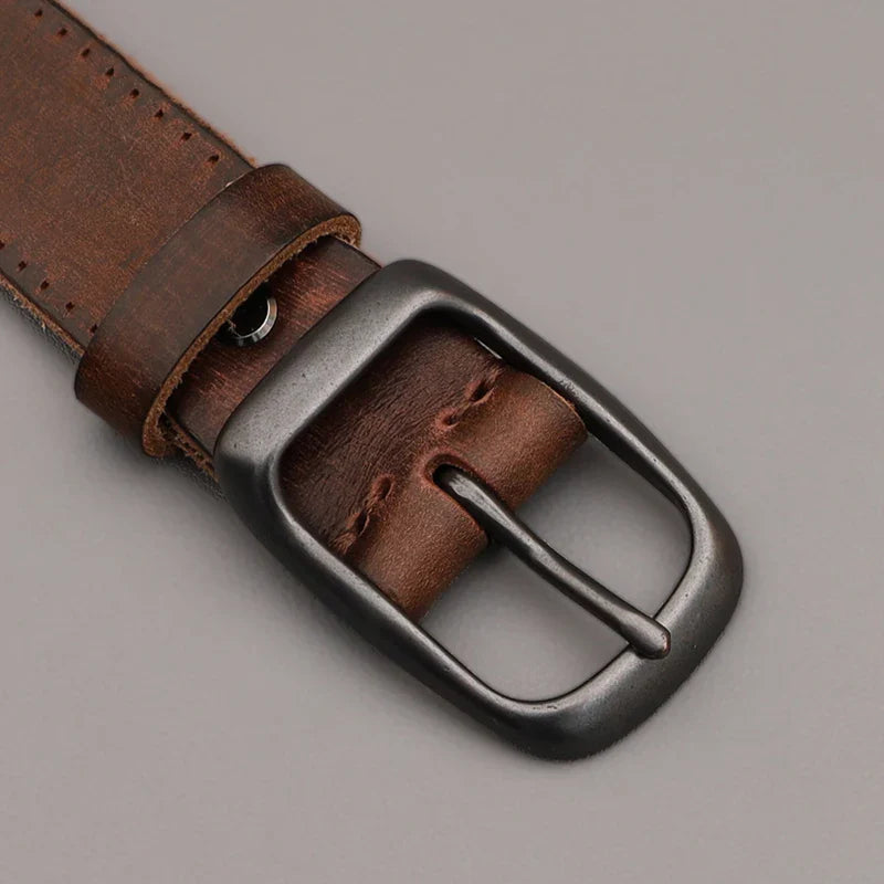 Classic Men's Needle Belt Vintage Leather