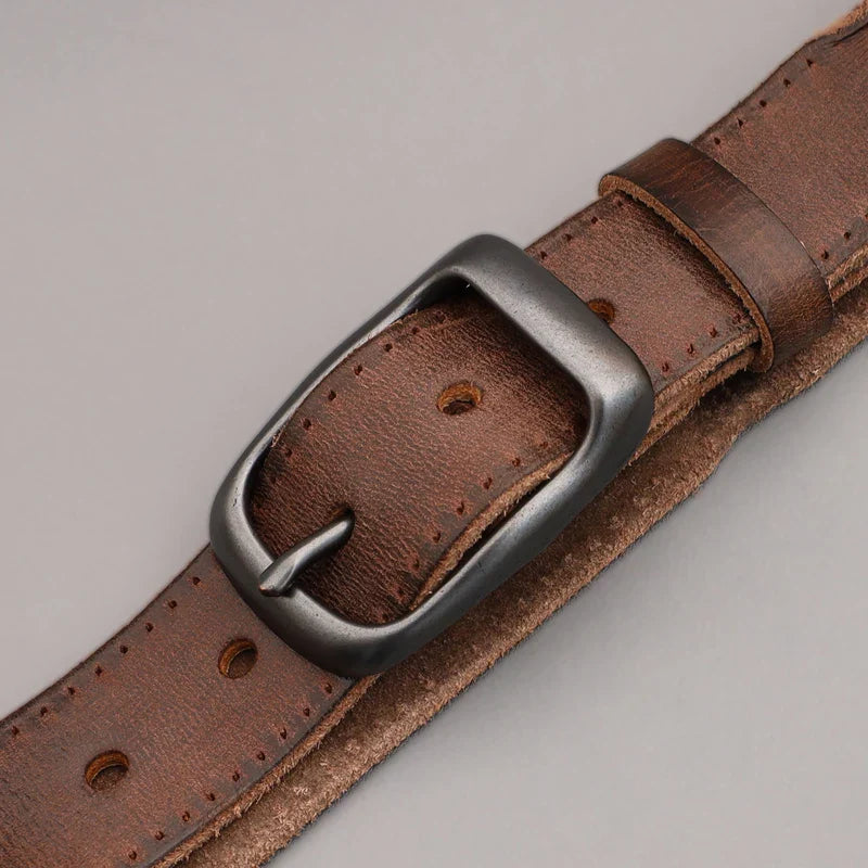 Classic Men's Needle Belt Vintage Leather