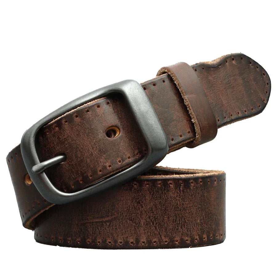 Classic Men's Needle Belt Vintage Leather